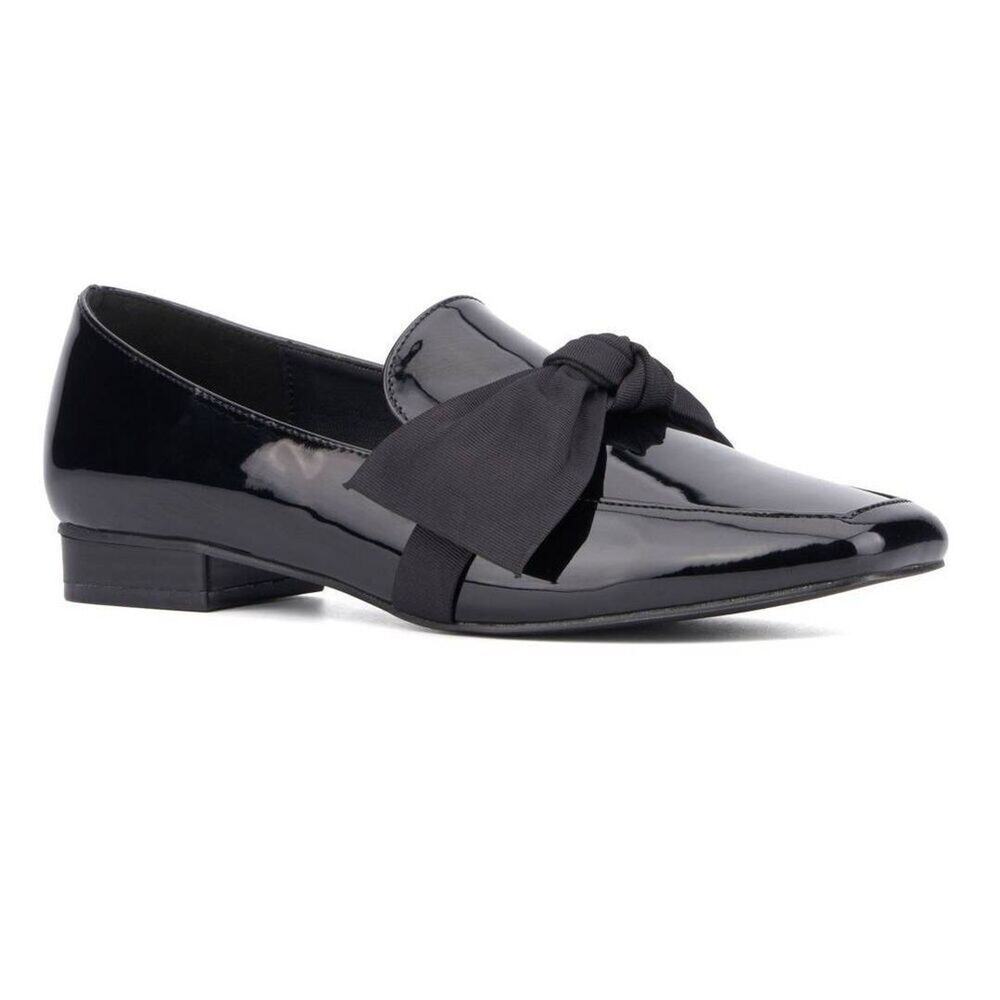 New York Company Loafer Size 8 Black Faux Patent Leather NEW